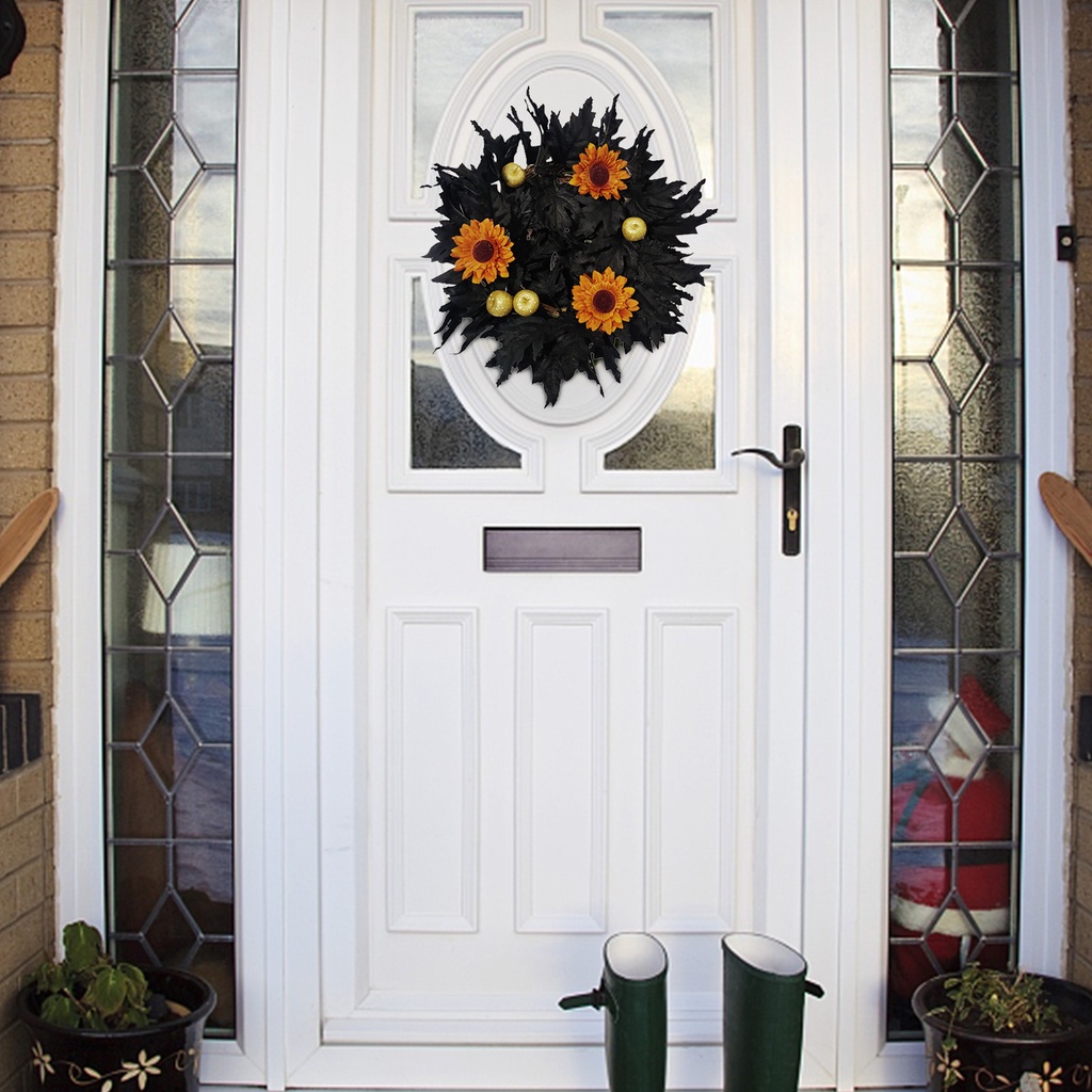 Vòng Hoa Hướng Dương Nhân Tạo Màu Sắc Tươi Sáng Thoải Mái Trang Trí Tường Phòng Khách