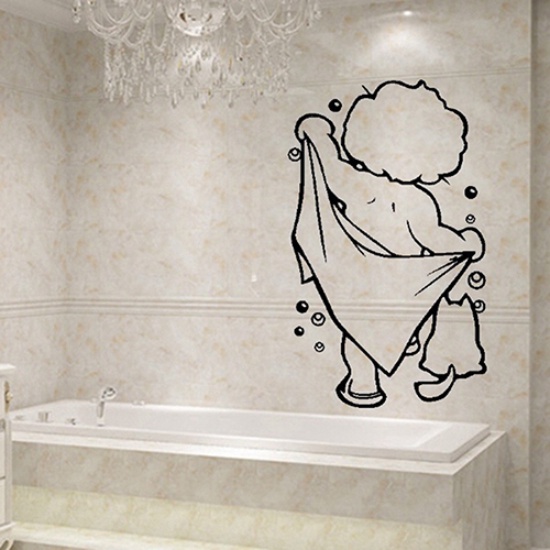 Miếng Dán Tường Trang Trí Phòng Tắm Cho Bé Hình Bong Bóng Xà Phòng Tắm DIY