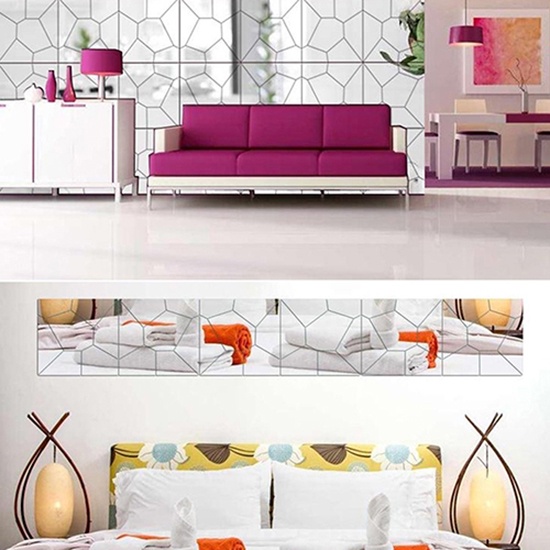 Sticker Dán Tường Họa Tiết 3D Hiệu Ứng Gương Dùng Trong Trang Trí Nhà