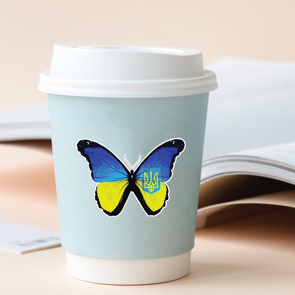 Bộ 10 / 50 / 100 Miếng Dán Trang Trí Xe Hơi Hình Bướm Phong Cách Anh Quốc Tối Giản