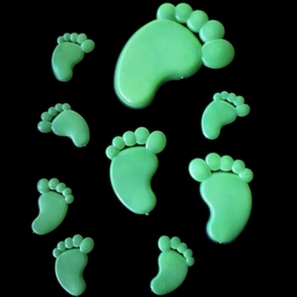 Bộ 10 Miếng Dán Tường Hình Dấu Chân Phát Sáng Trong Đêm Trang Trí Phòng Trẻ Em