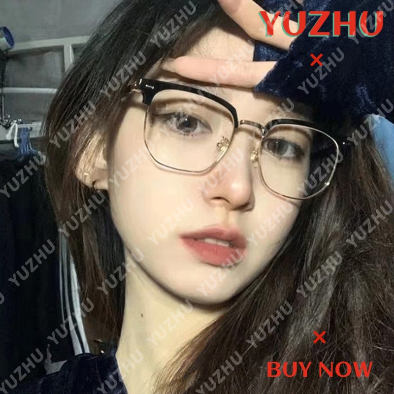 Kính Mát Gọng Kim Loại Nửa Gọng Chống Ánh Sáng Xanh Phong Cách Doanh Nhân Cho Nam Và Nữ