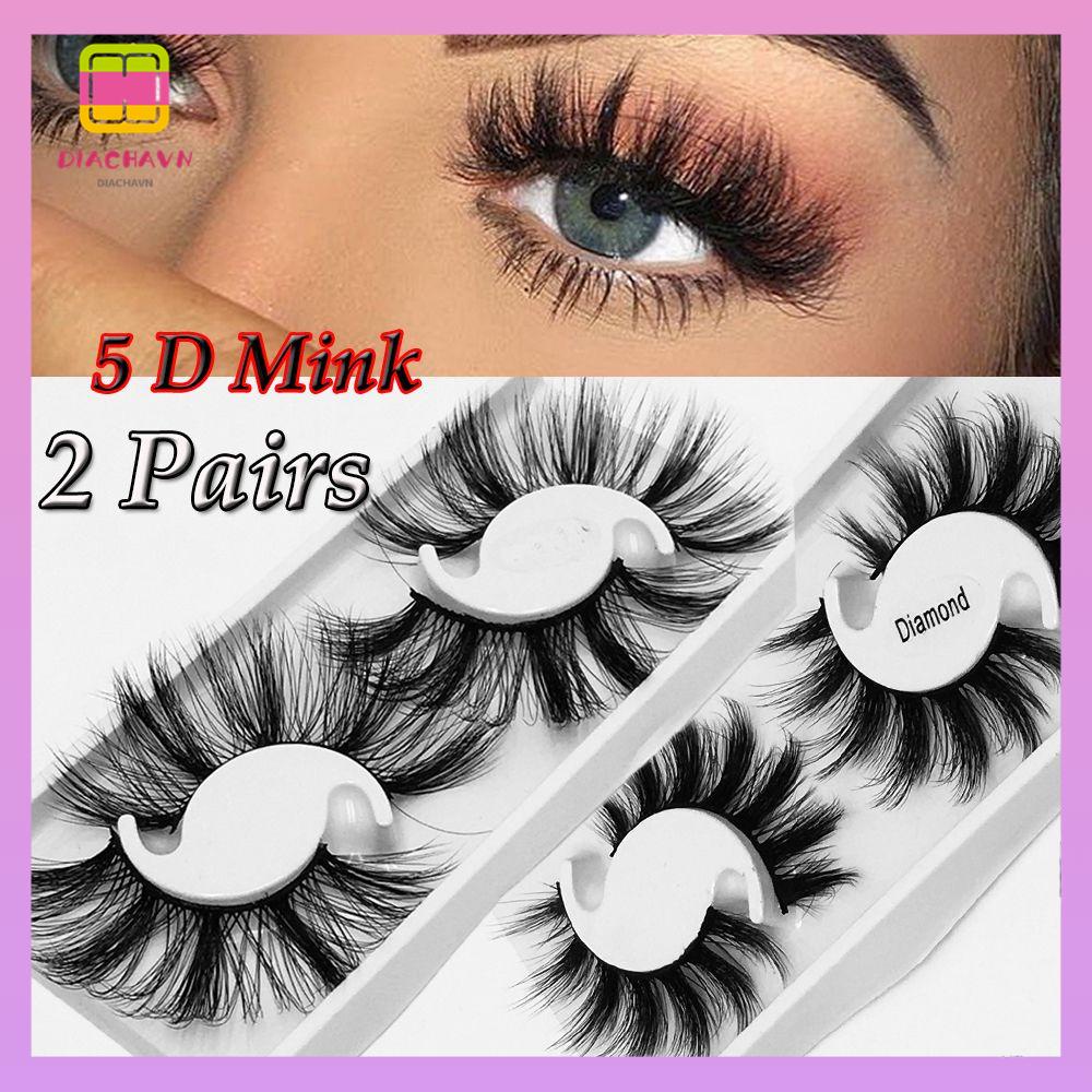 DIACHAVN Cặp Lông Mi Giả 5D Dày Và Dài Tiện Lợi Dành Cho Trang Điểm Mắt