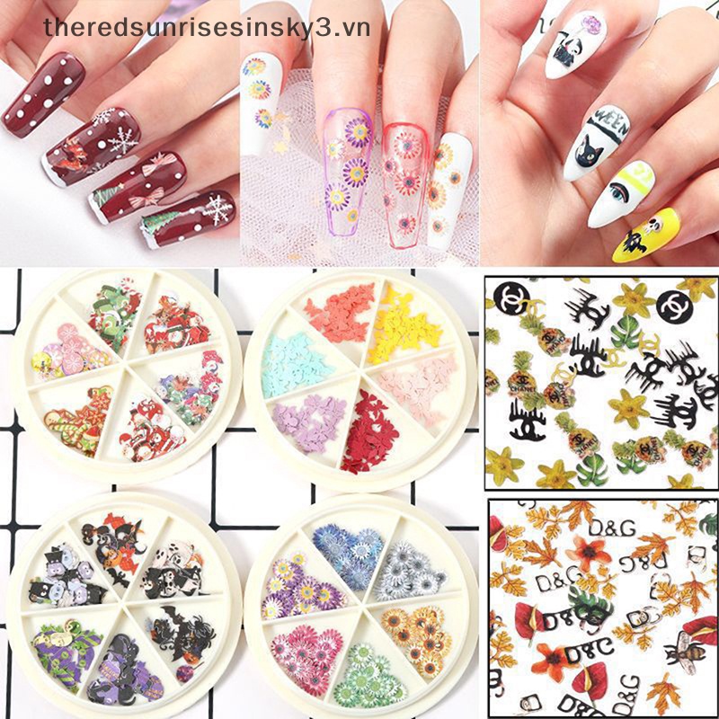 Bột Bột 3D DIY Họa Tiết Giáng Sinh Hợp Thời Trang Trang Trí Móng Tay