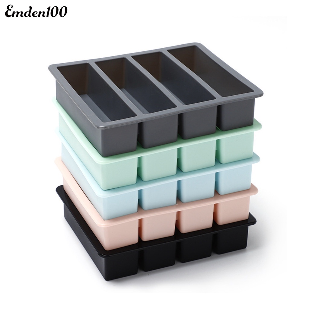 Khay Silicone Làm Đá 4 Ngăn Đa Năng Không Dính Tiện Dụng