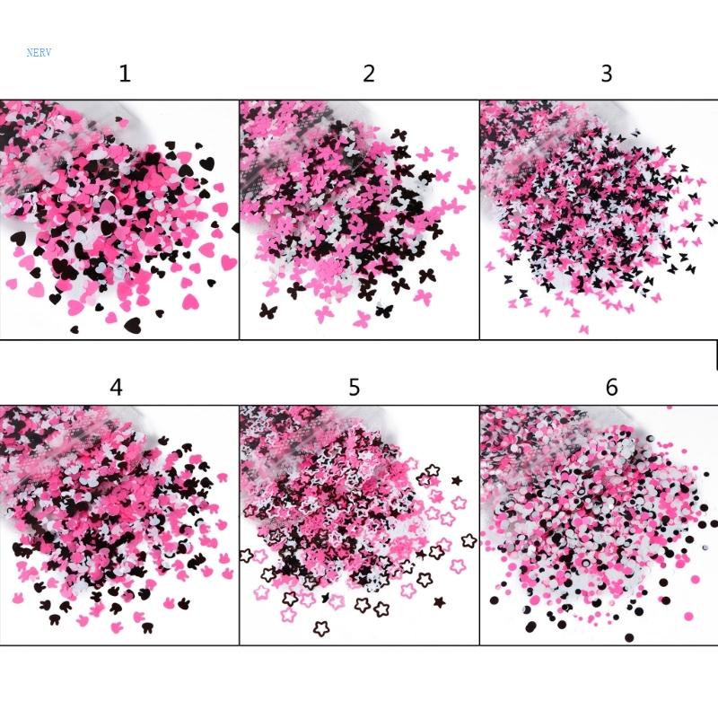 Hộp Sequin Hình Trái Tim / Bướm / Ngôi Sao / Tròn Trang Trí Móng Nghệ Thuậ