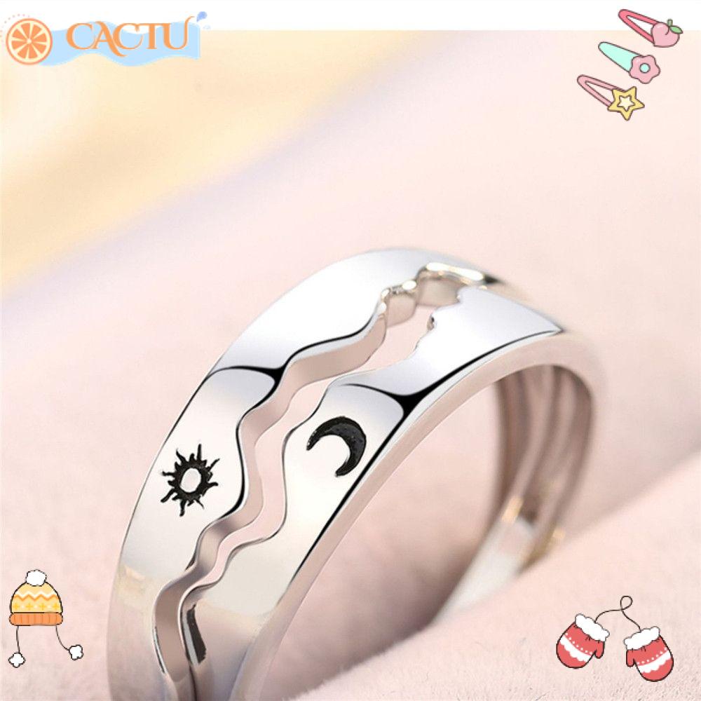 CACTU Nhẫn Cặp Dạng Mở Dễ Điều Chỉnh Thời Trang