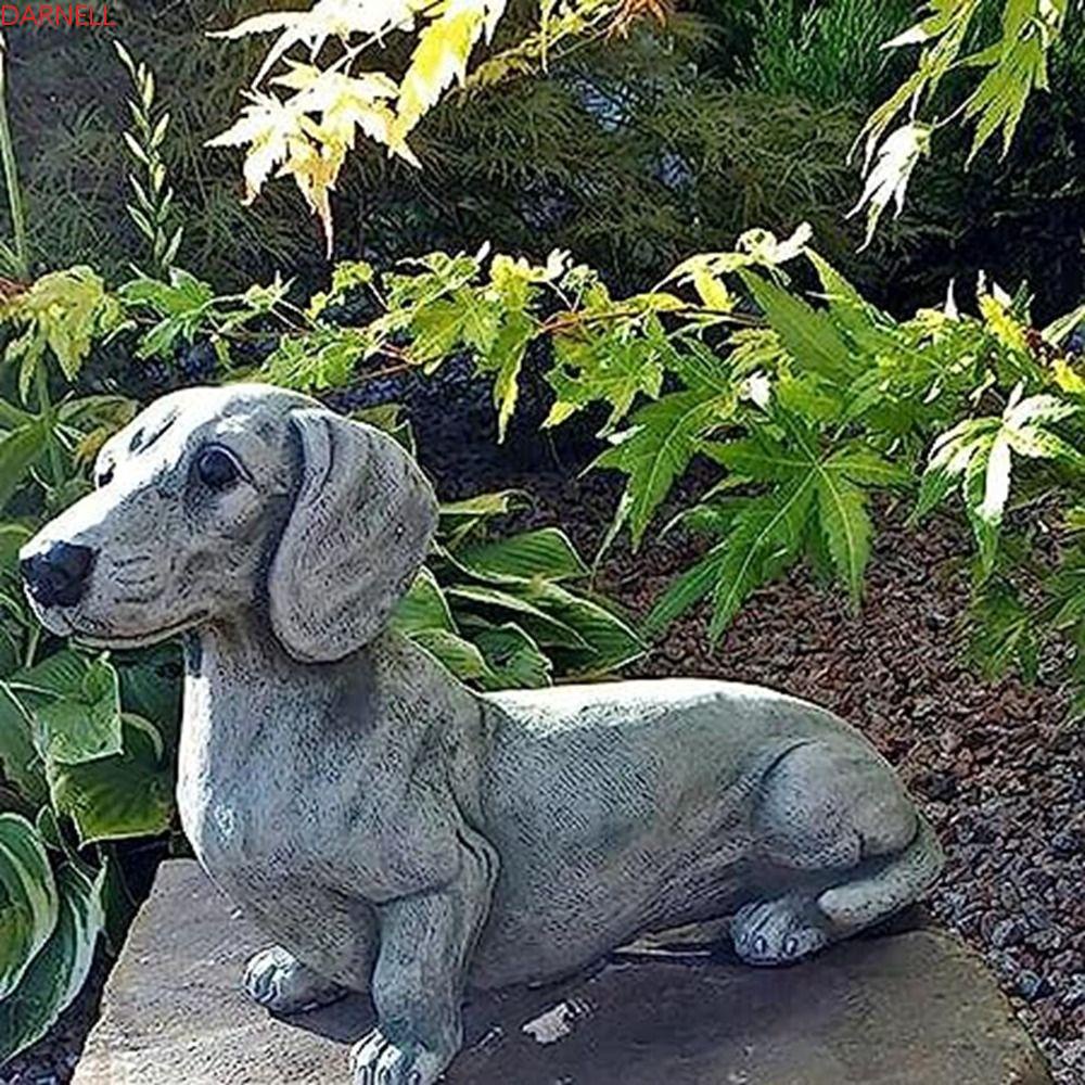 DARNELL Mô Hình Chú Chó Dachshund Ngồi Đúng Tư Thế Ngồi Bằng Nhựa Resin Thủ Công Phong Cách Bắc Âu