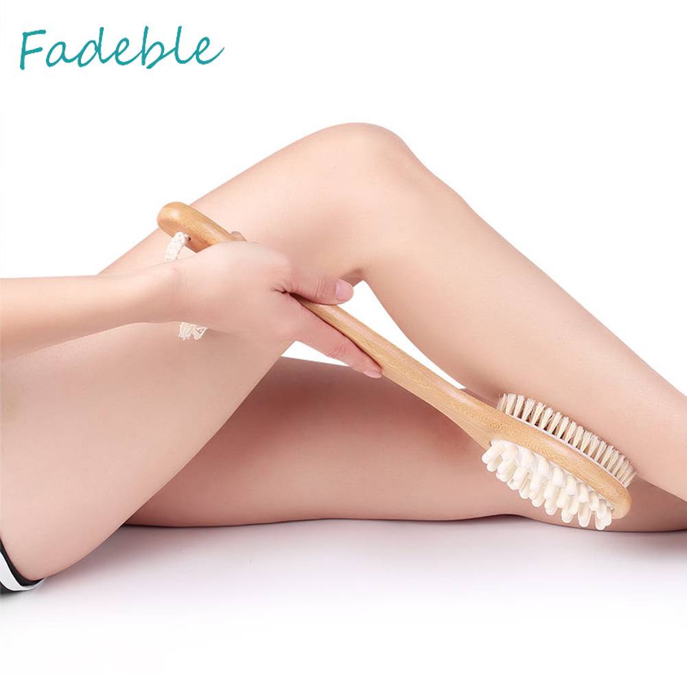 Bàn Chải Mát Xa Tẩy Tế Bào Chết Lưng Hai Mặt Bằng Gỗ Kèm Dây Thừng Cho SPA