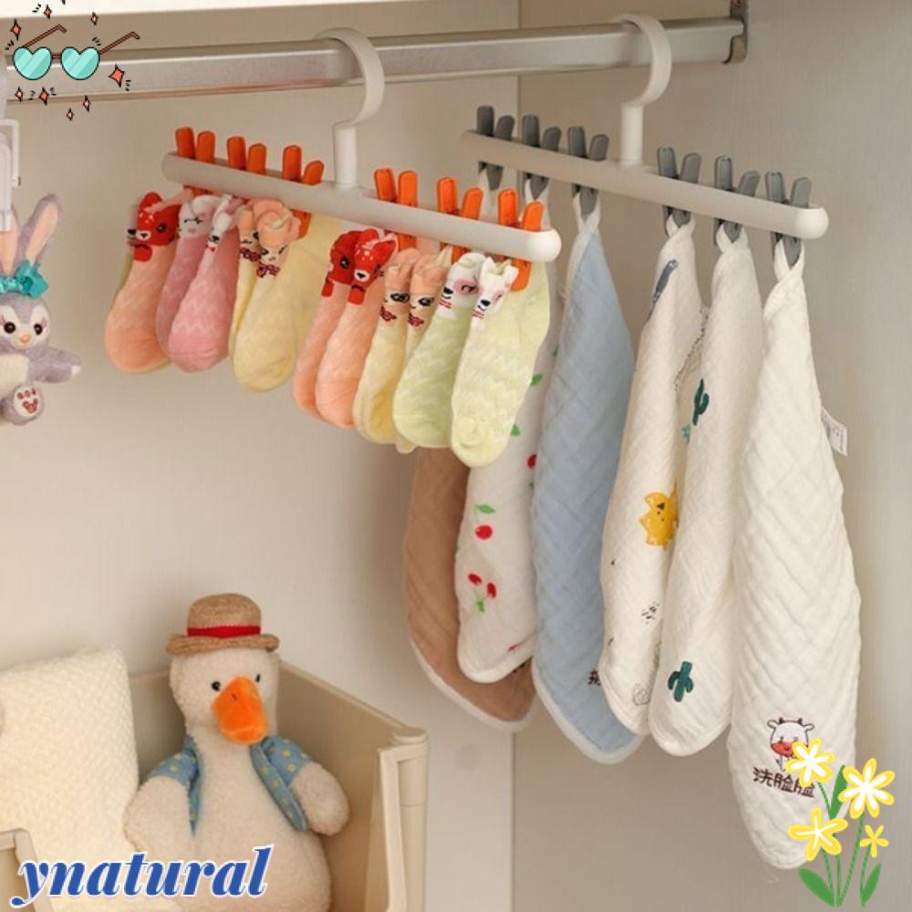 YNATURAL Móc Treo Phơi Mũ / Vớ 6 Kẹp Đa Năng Bằng Nhựa Tiện Dụng