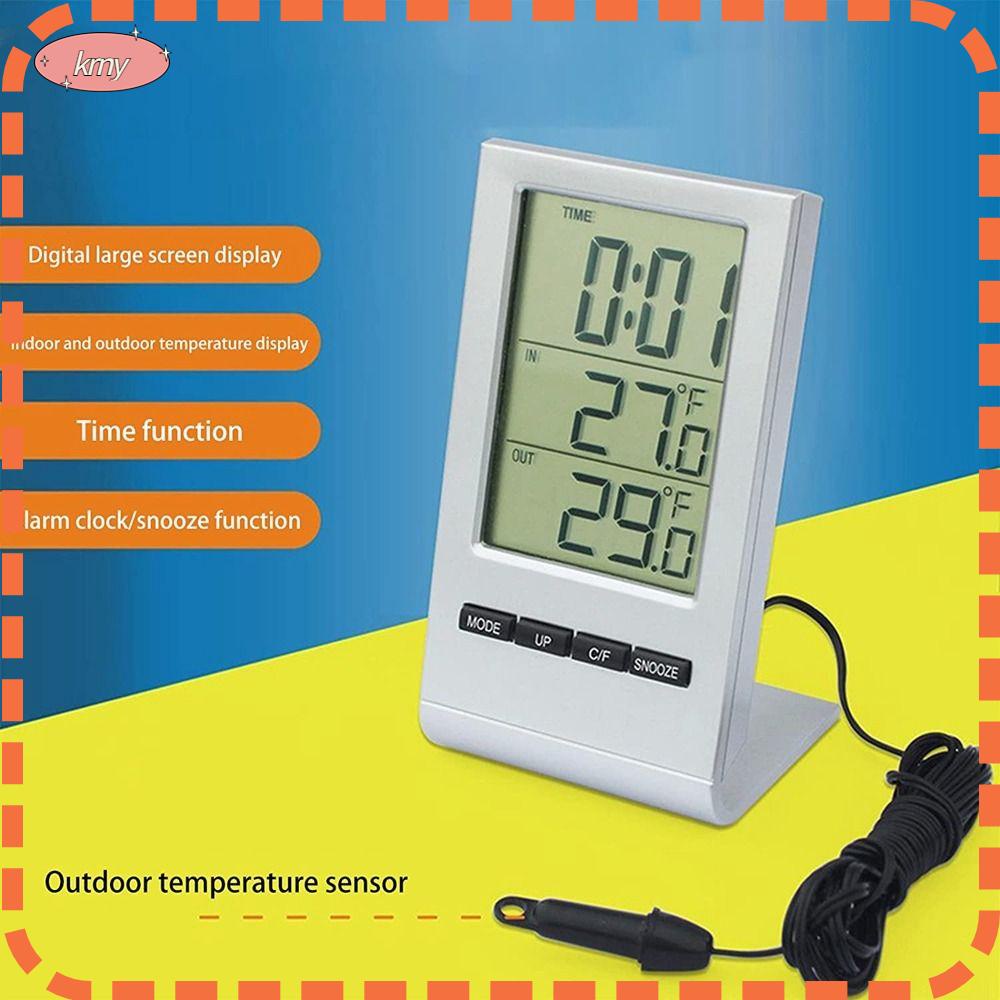 KRNY Đồng Hồ Báo Thức Kỹ Thuật Số Với Màn Hình LCD Hiển Thị Nhiệt Độ Báo Thức