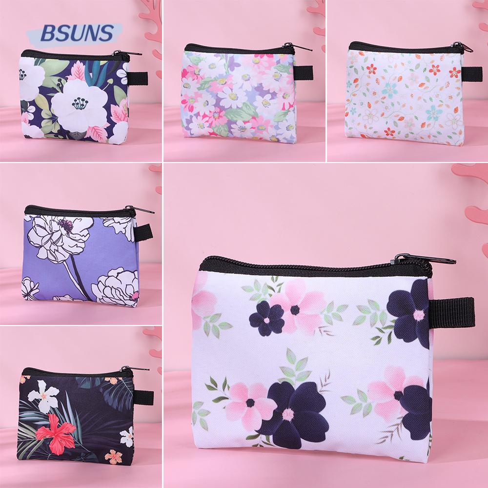 BSUNS Túi Đựng Băng Vệ Sinh / Mỹ Phẩm / Thẻ Tín Dụng / Tai Nghe In Họa Tiết Sọc Ca Rô Xinh