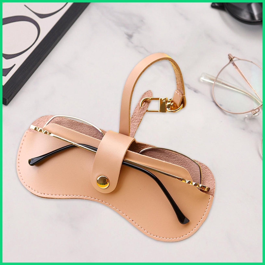 Túi Đựng Mắt Kính Bằng Da PU Mềm Kèm Dây Đeo Cổ Tay Tiện Dụng