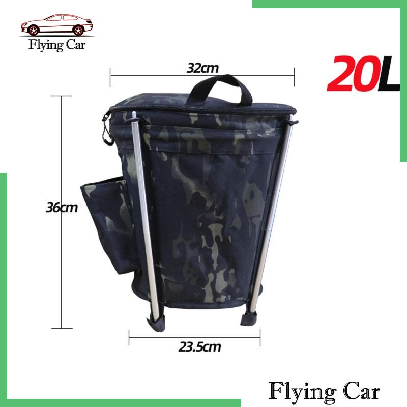 Túi Đựng Rác 20L Có Nắp Khóa Kéo Có Thể Gấp Gọn Tiện Dụng Mang Theo Du Lịch / Cắm Trại