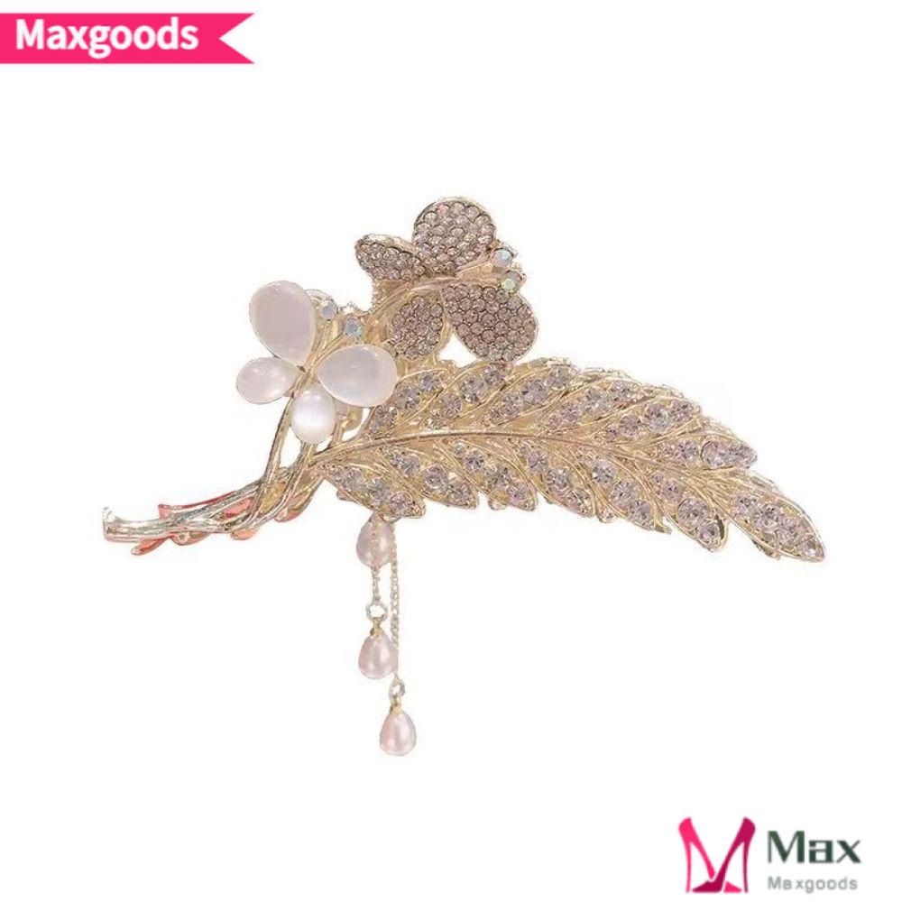 MAXG Kẹp Tóc Kim Loại Hình Cá Mập Đính Tua Rua Thanh Lịch Chất Lượng Cao Cho Nữ