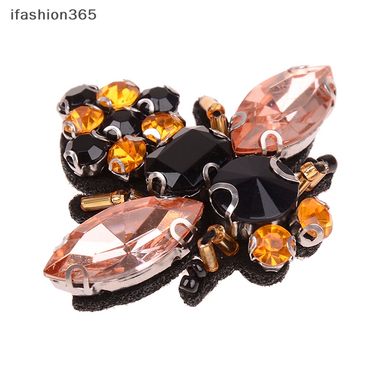 [ifashion365] Miếng Vá Quần Áo Đính Hạt Cườm Hình Ong Đính Kim Sa Thủ Công