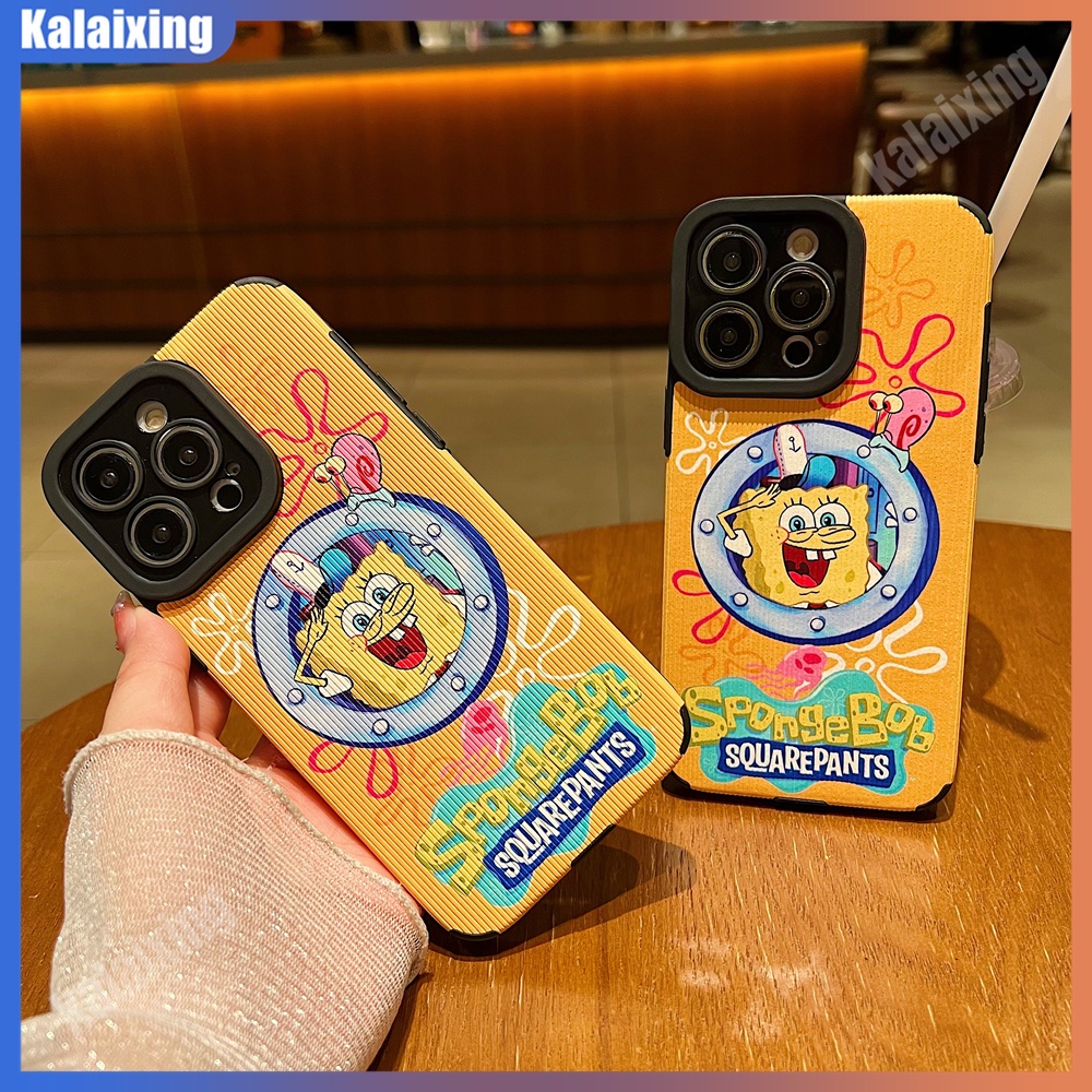 Ốp Điện Thoại Da Mềm In Hình SpongeBob Cho iPhone 14 Plus 13 Pro Max 12 Pro Max 11 Xs Max XR 7 8 Plus