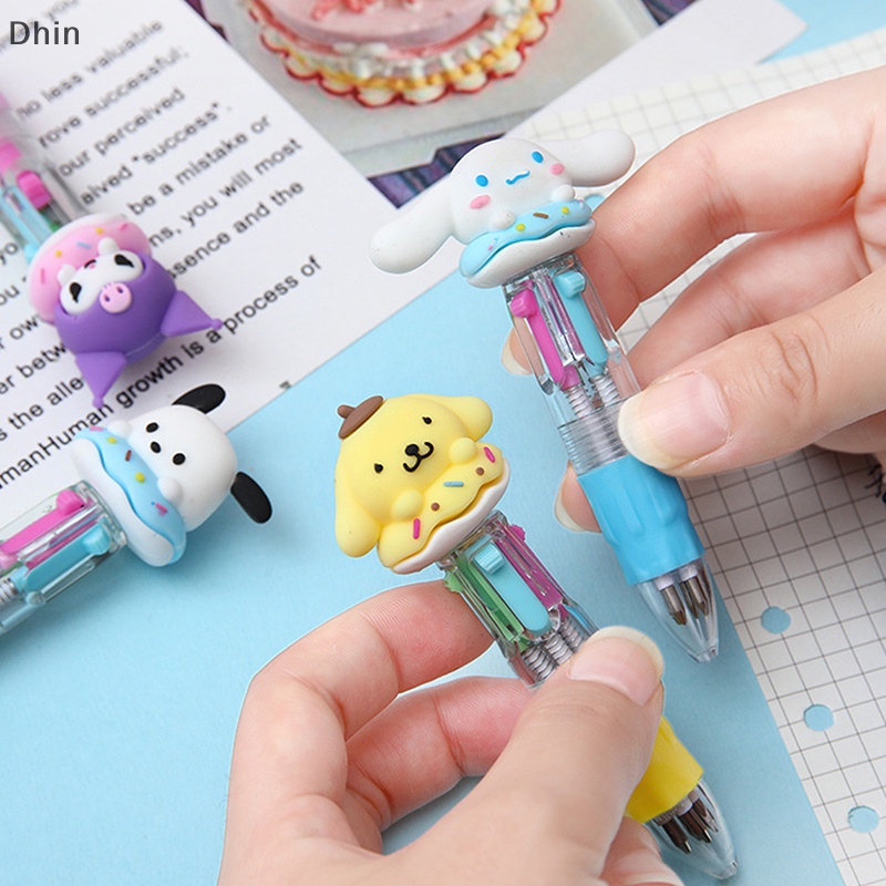 Bút Bi Mini 4 Màu Họa Tiết Động Vật Hoạt Hình Dễ Thương