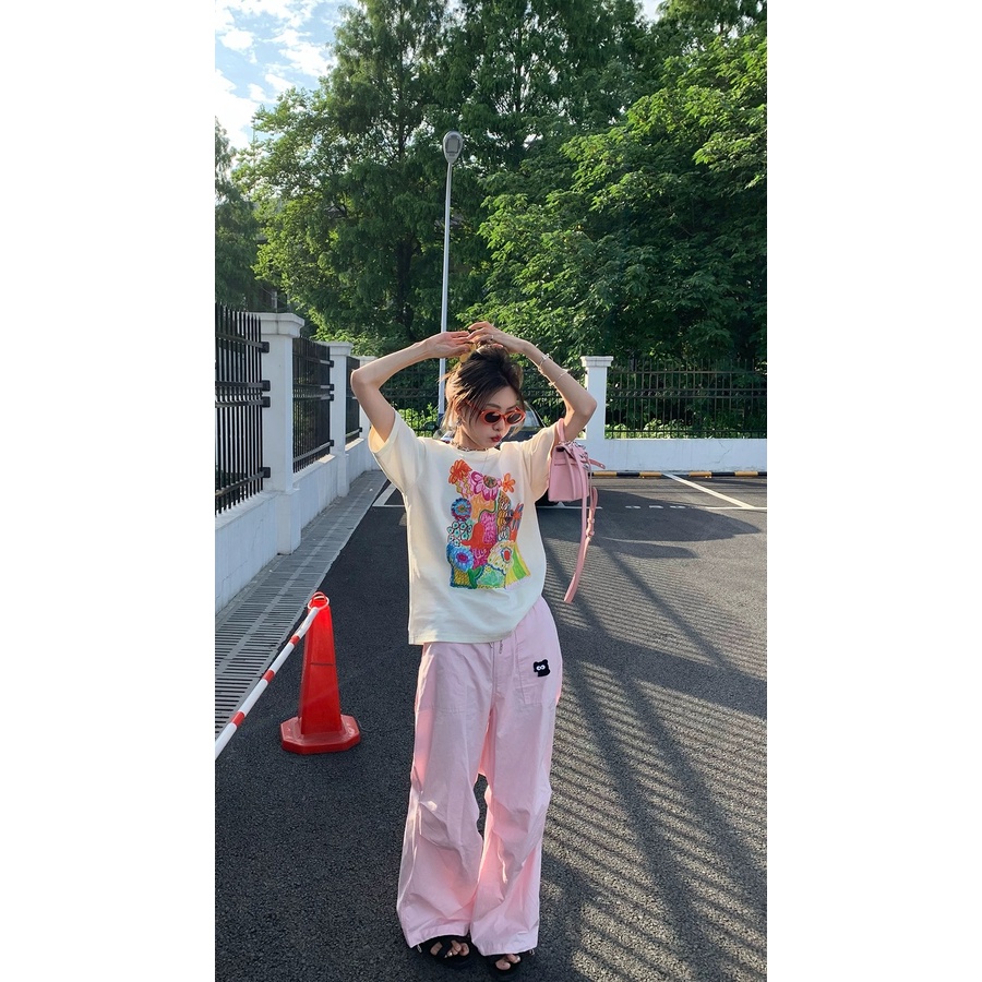 (MớI) Áo Thun NgắN Tay In Hoa Xinh XắN