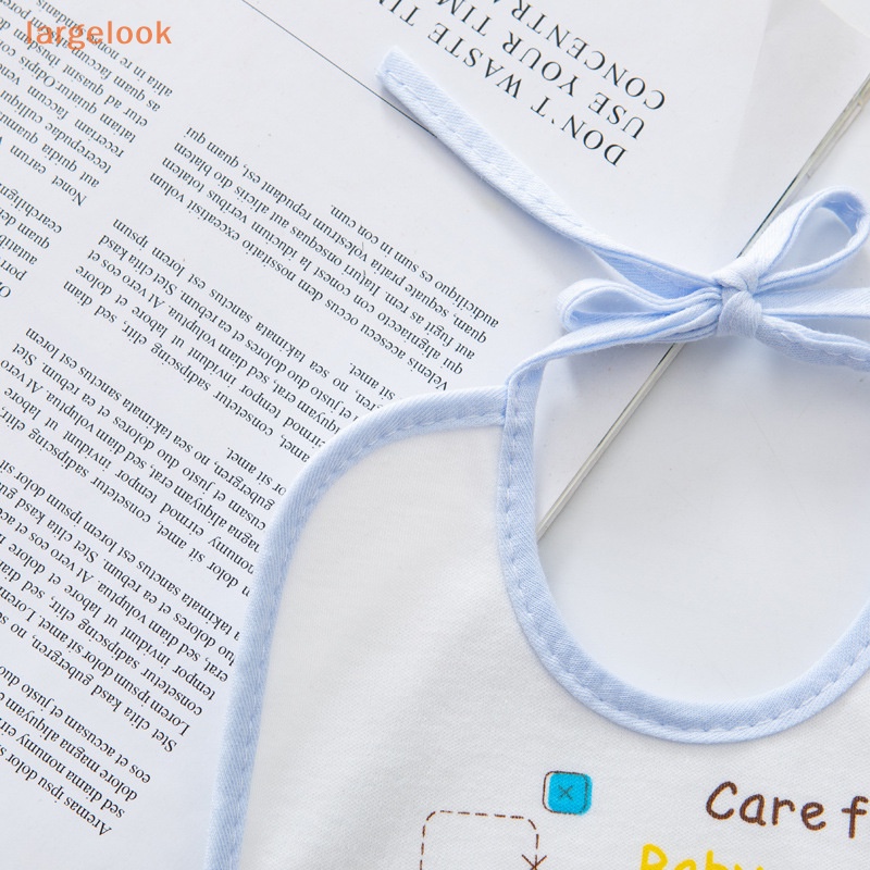 Yếm Ăn Cotton Hai Lớp Chống Thấm Nước Hình Voi Dễ Thương Cho Bé