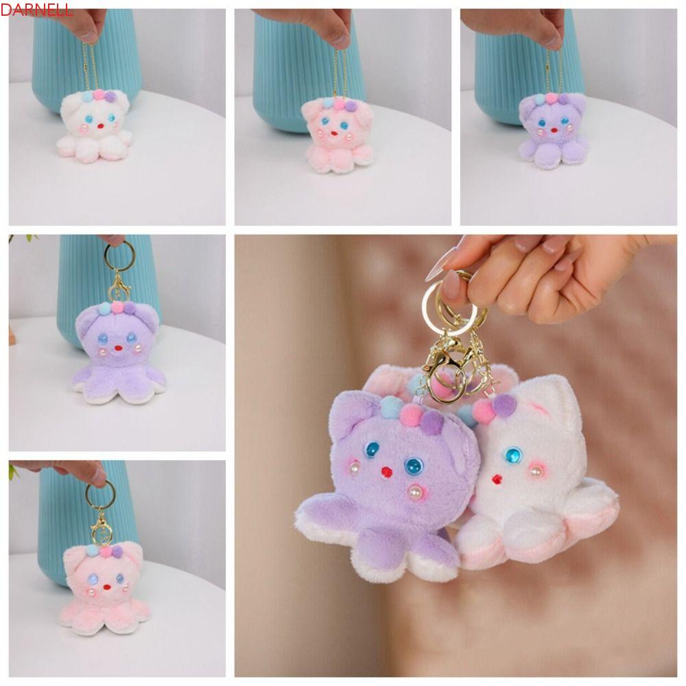 DARNELL Móc Khóa Hình Bạch Tuộc Nhồi Bông Mềm Mại Bằng PP