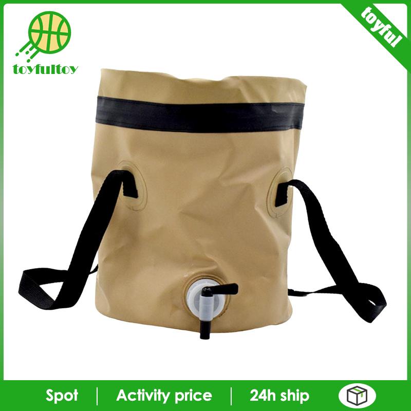 Xô Đựng Nước Có Tay Cầm Và Nắp Đậy Có Thể Gấp Gọn Tiện Dụng Mang Theo Du Lịch Cắm Trại