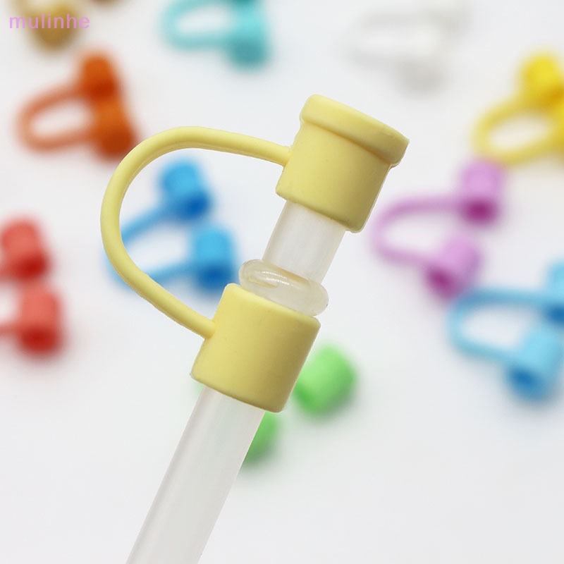 Set 10 Nắp Ống Hút Bằng Silicon Chống Bụi Có Thể Tái Sử Dụng