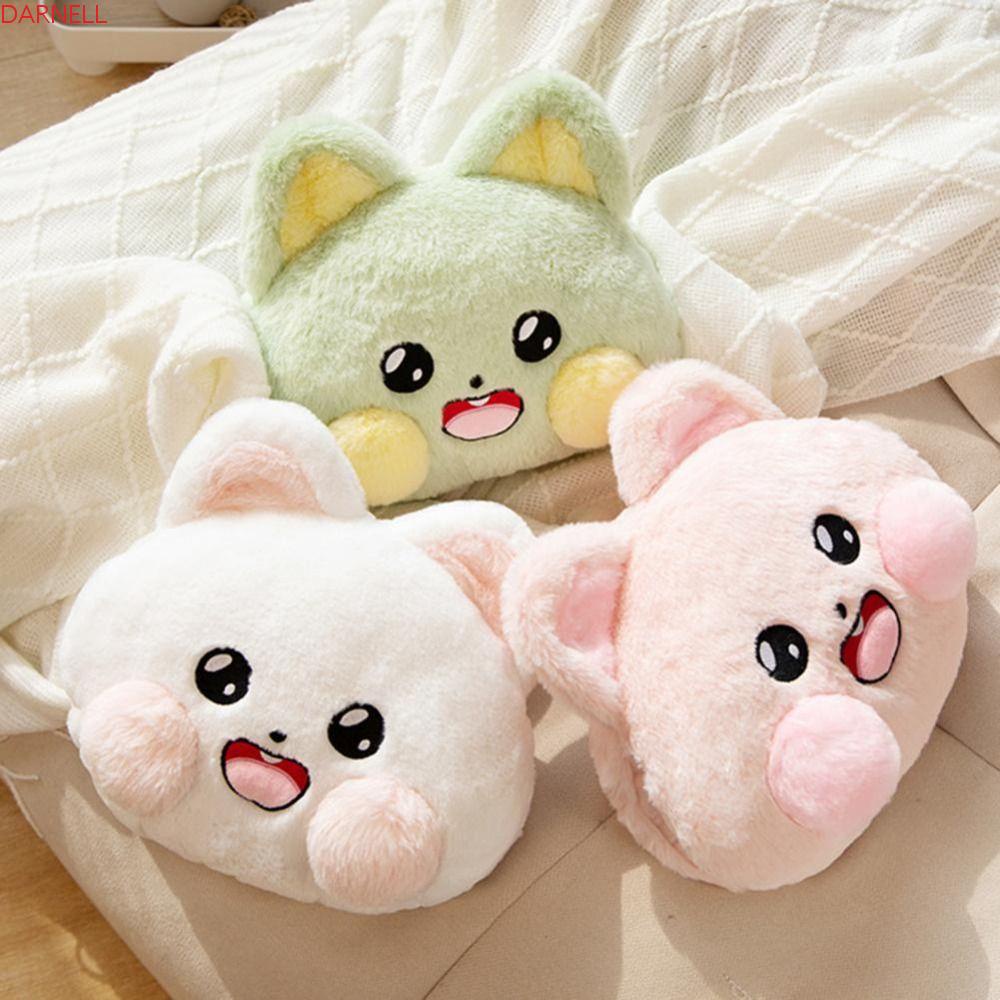 DARNELL Gối Nhồi Bông 3 Trong 1 Hình Mèo Hoạt Hình Dễ Thương