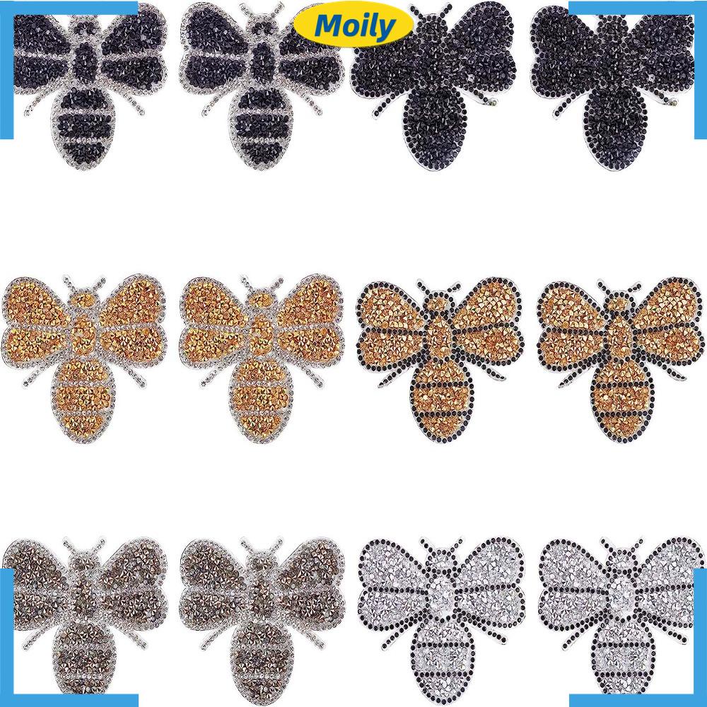MOILYVN Bộ 12 Miếng Dán Trang Trí Quần Áo Hình Ong Bằng Nhựa Resin Kích Thước 3.15X2.68X0.08Inch / 68x80x2mm