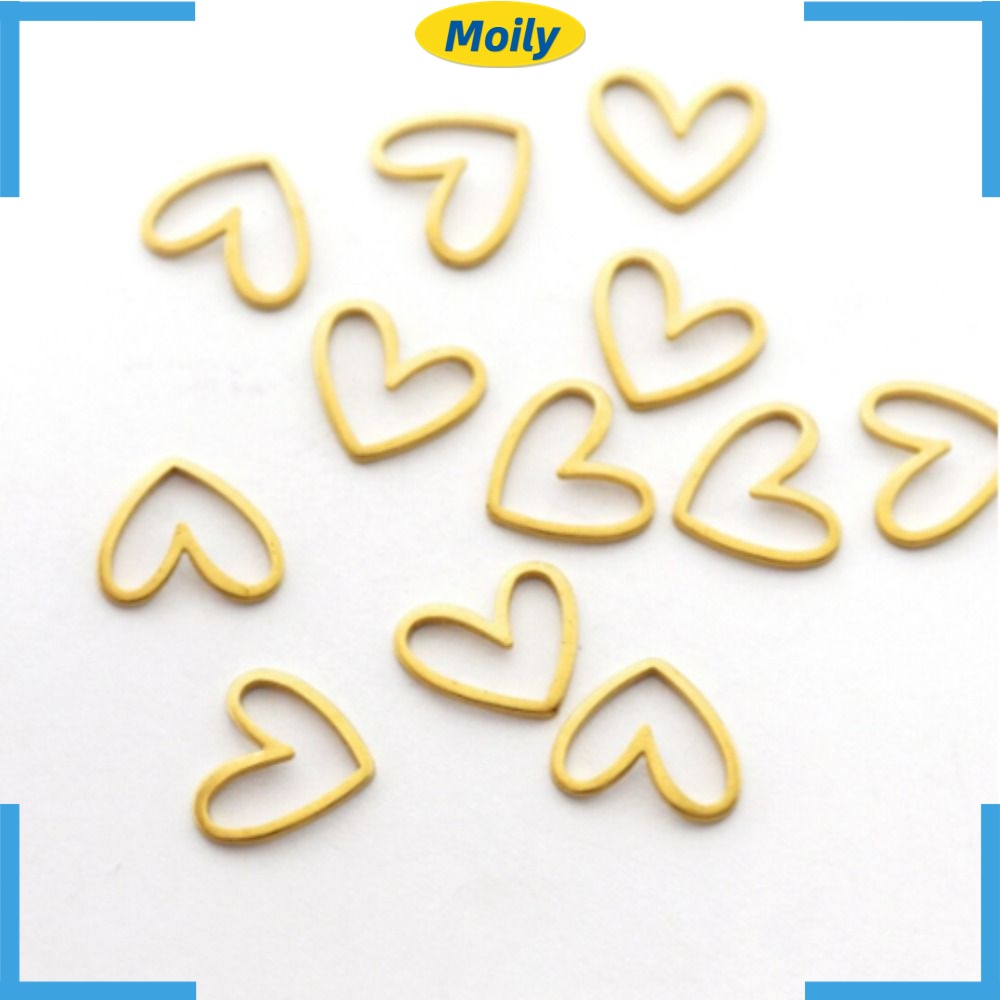 MOILYVN 1 Hộp 40 Đầu Nối Vòng Nối Bằng Đồng Mạ Vàng 13mm * 11mm Cho Valentine