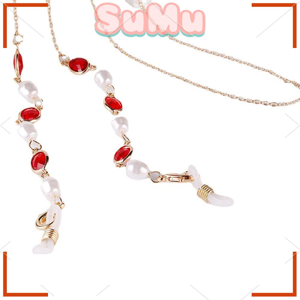 SUMU Dây Đeo Mắt Kính Đính Hạt Pha Lê Giá Đỡ