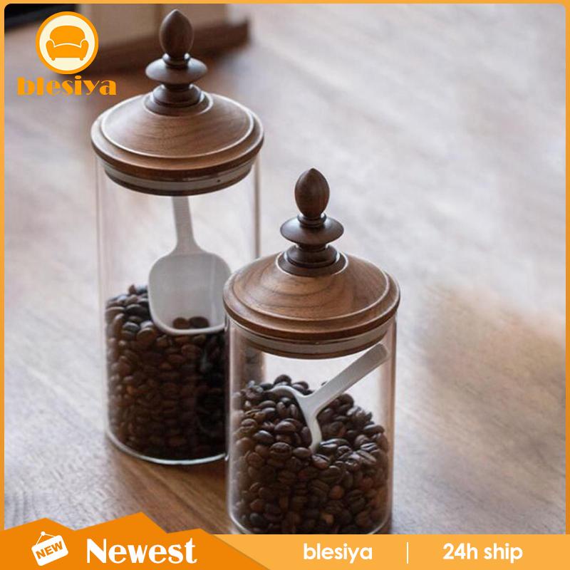 Hũ Thủy Tinh Đựng Trà / Thực Phẩm Đa Năng Có Nắp Gỗ Sắp Xếp Gọn Gàng Cho Nhà Hàng / Quán Bar / Khách Sạn