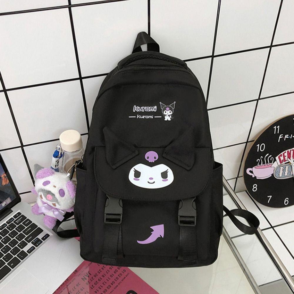 Ba Lô Đi Học Bằng Nylon Họa Tiết Hoạt Hình Melody Cún Cinnamoroll Kuromi Dễ Thương Dễ Phối Đồ Cho Học Sinh
