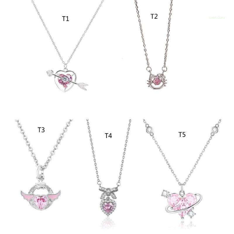 Dây Chuyền Mặt Trái Tim Đính Đá Pha Lê Thời Trang