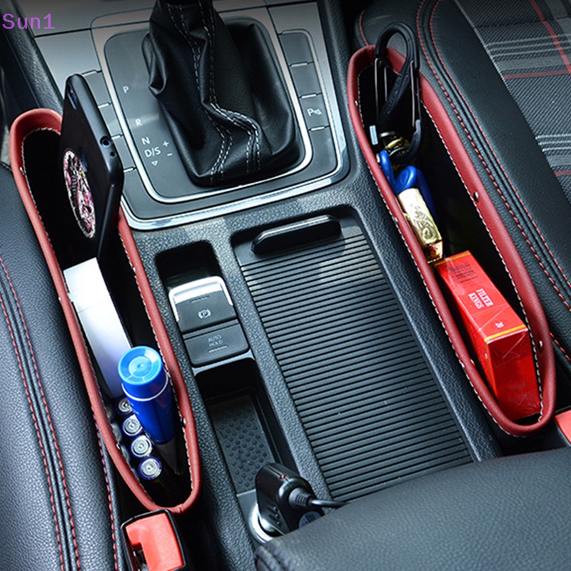 Sun1 &gt; 1 Hộp Da Đựng Đồ Bốn Màu Sắc Gắn Khe Hở Ghế Ngồi Xe Hơi