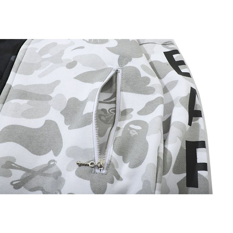 Áo hoodie BAPE 100% Mỏng Vừa Vặn Không Có Nón Phong Cách Hàn Quốc