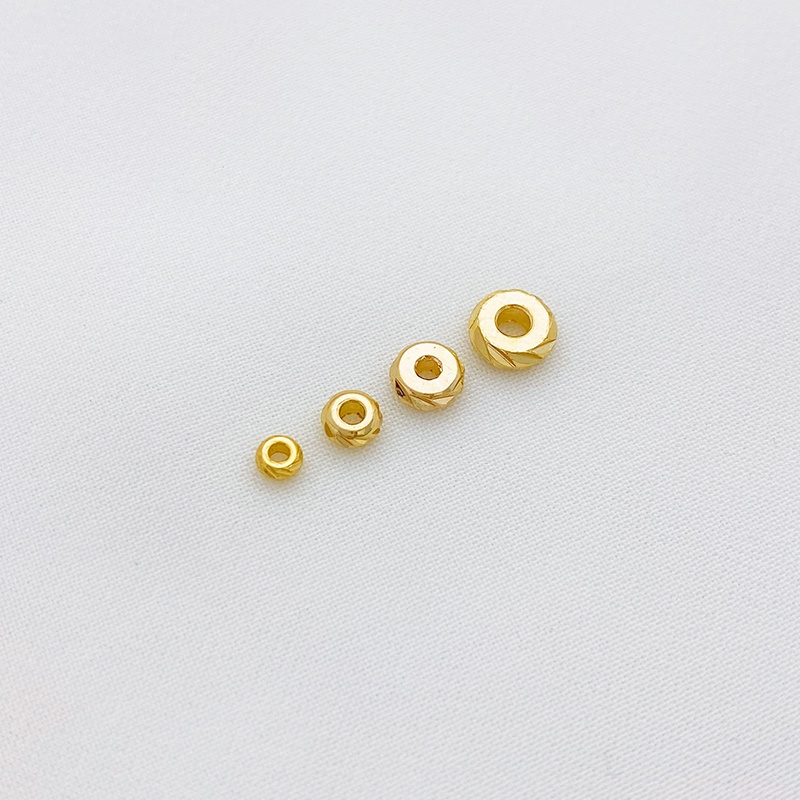 Túi Hạt Tròn Dẹp Cắt Dẹp Hình Hoa Màu Vàng 14K Làm Trang Sức Thủ Công diy