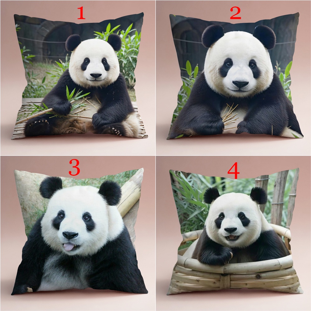 Vỏ Gối Đơn In Hình Gấu Trúc Feiyun Trang Trí Phòng Khách / Sofa / Xe Hơi