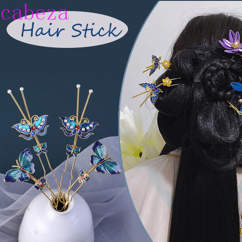 CABEZA Trâm Cài Tóc Hình Bướm Bằng Kim Loại Phong Cách Hanfu Cổ Điển Cho Nữ