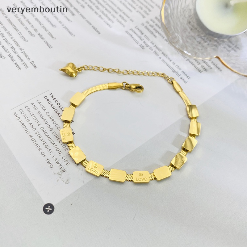 Vòng Đeo Tay Bằng Thép Titan Màu Sắc Cổ Điển Thời Trang Cho Nữ