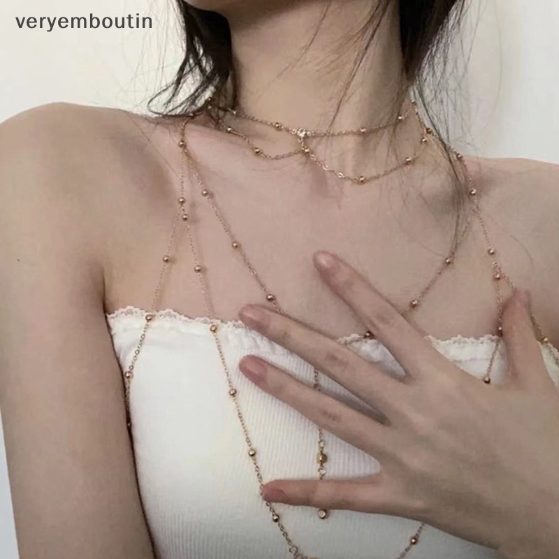 Dây Xích Tua Rua Đính Đá Zircon Lấp Lánh Trang Trí Áo Ngực Bikini Đi Biển Quyến Rũ Cho Nữ