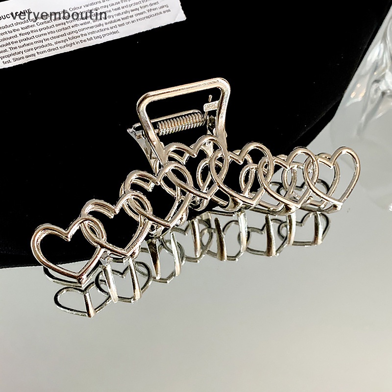 Kẹp Tóc Hình Ngôi Sao / Trái Tim / Ngôi Sao Màu Bạc Y2k Thời Trang Ngọt Ngào Cho Nữ Y2k