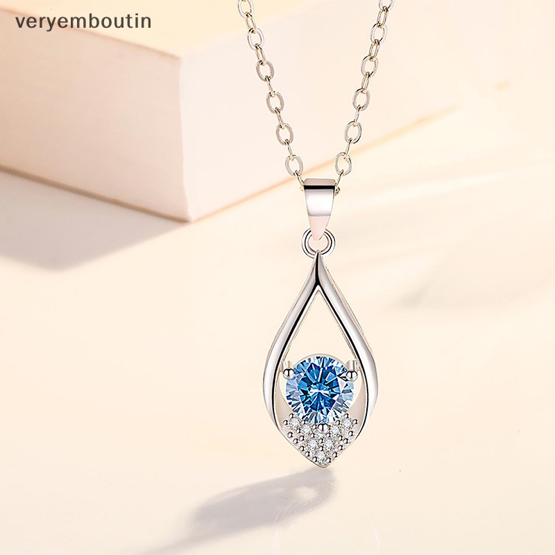 Mặt Dây Chuyền Hình Giọt Nước Bằng Đá Zircon Màu Sắc Chất Lượng Cao Thời Trang Cho Nữ