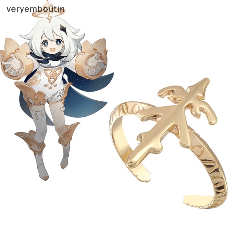 Trong Anime Genshin Va Chạm Nhẫn Hình Vương Miện Paimon Xiao Bằng Hợp Kim Có Thể Điều Chỉnh Trang Sức Làm Quà Tặng Trang Trí