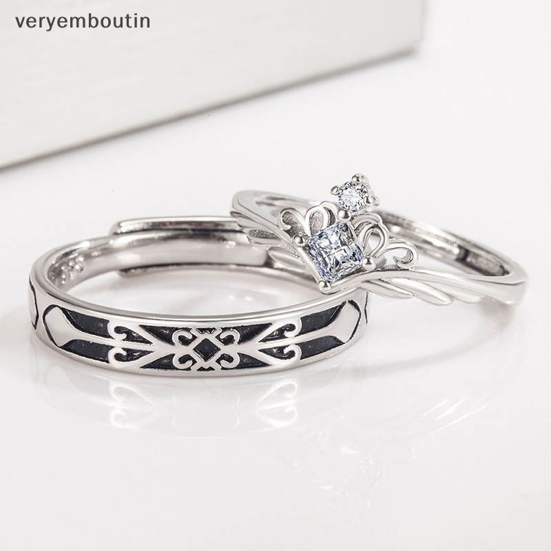 1 Nhẫn Cặp Màu Bạc Có Thể Điều Chỉnh Kích Thước