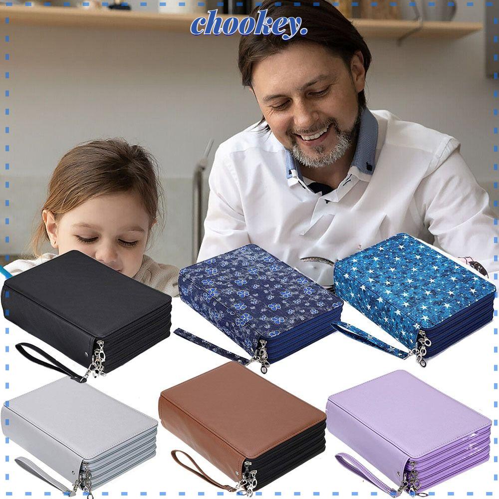 CHOOKEY Túi Đựng Bút Chì Màu 200 Ngăn Sức Chứa Lớn Sắp Xếp Gọn Gàng
