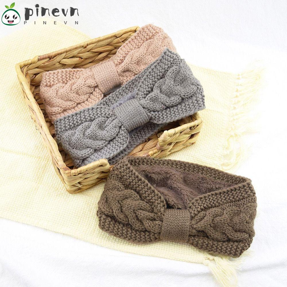 PINEVN 1 Băng Đô Nơ Nhung Dệt Kim Co Giãn Màu Sắc Trơn