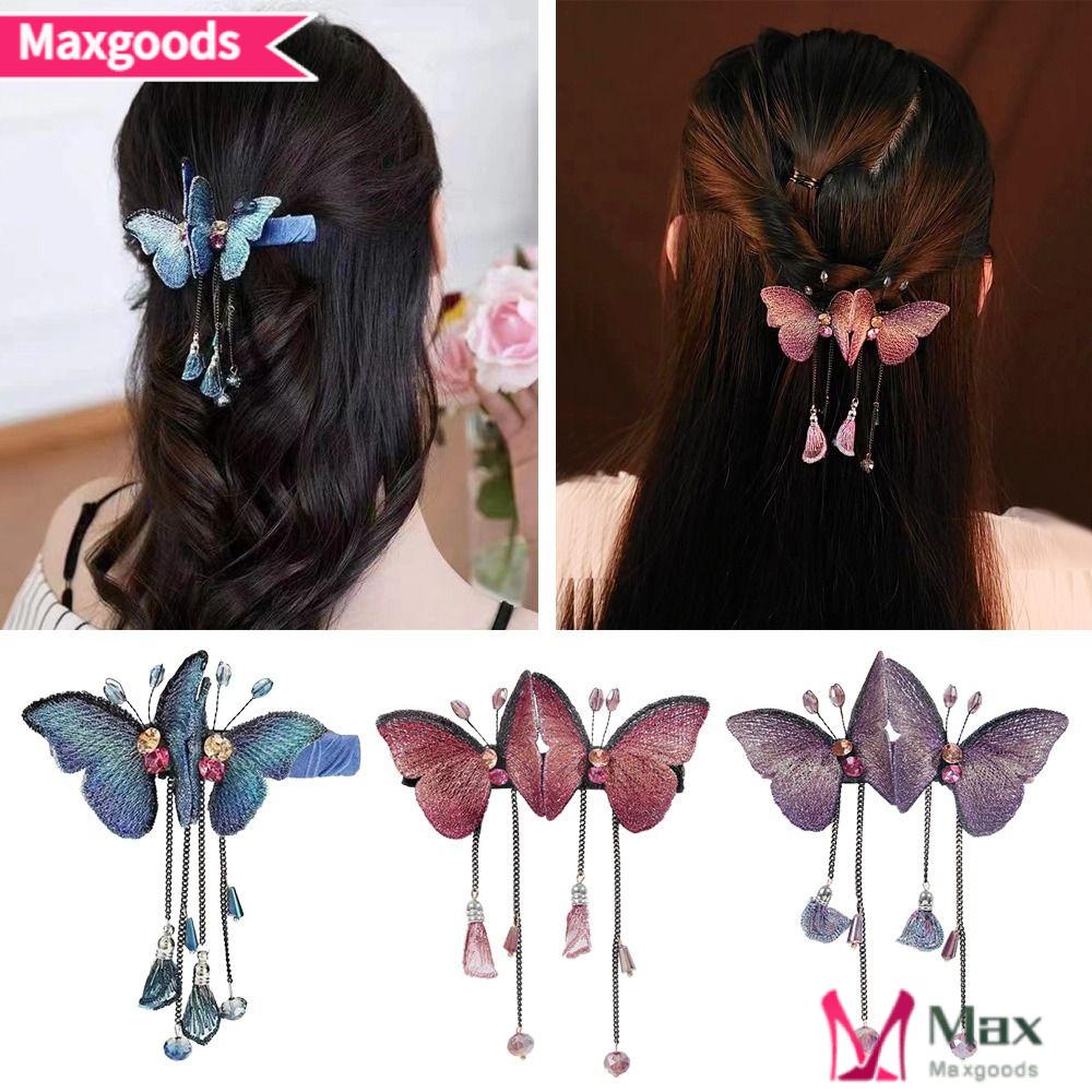 MAXG Kẹp Tóc Nữ Đính Đá Thời Trang