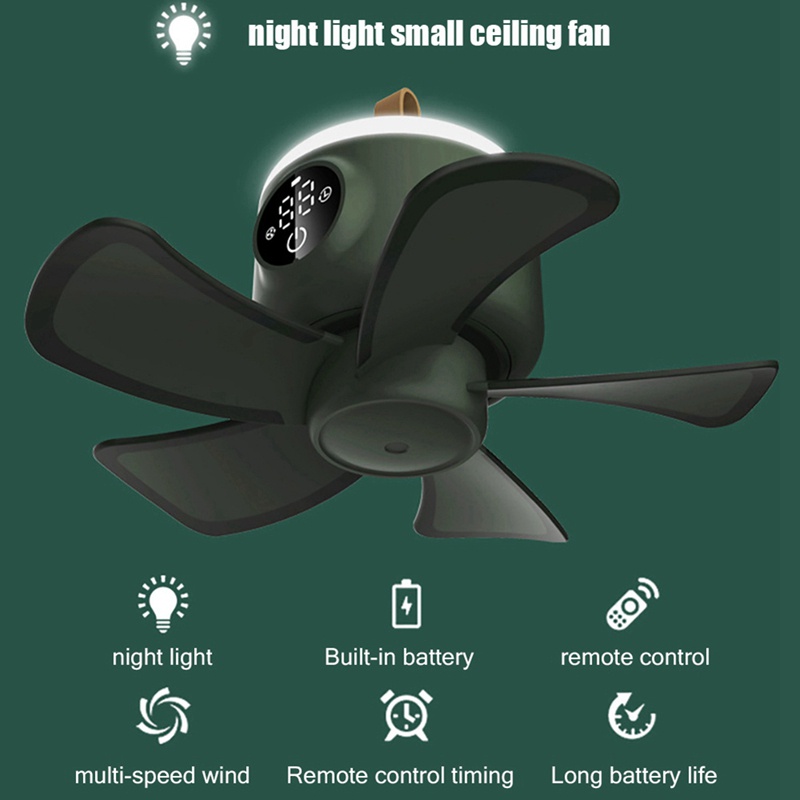 Quạt Nhựa Làm Mát Điều Khiển Từ Xa 4 Bánh Răng 8000MAh Có Đèn LED Có Thể Sạc Lại Bằng Cổng