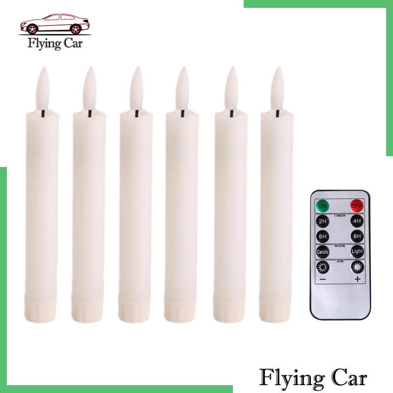 Bộ 6 Nến Đèn LED 3D Không Lửa Kèm Điều Khiển Từ Xa Trang Trí Bàn Tiệc Cưới / Valentine